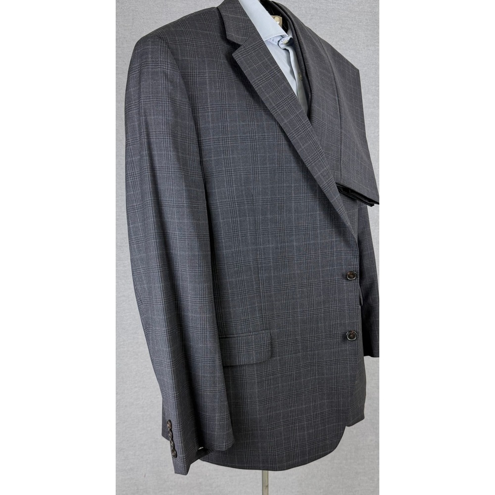 Lauren Ralph Lauren Mens Grey Glen Plaid 2 Piece Suit 48L W42 L32 Wool Blend